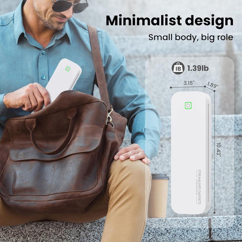 STREAMLINED GADGETS 2025 Portable Wireless Inkless Thermal Printer – Bluetooth Mobile Printer for iPhone, Android, Laptop, Tablet for Home and School– 8.5”x11” w/Free Shockproof Case & 3 Rolls Thermal Paper - Image 4